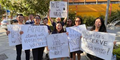 Convention participants supported hotel workers fighting for a fair contract.