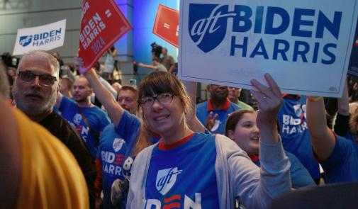 Joe Biden and AFT members