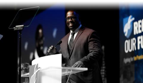 Photo of AFT Secretary-Treasurer Fedrick C. Ingram speaking in Boston at AFT Convention 2022.