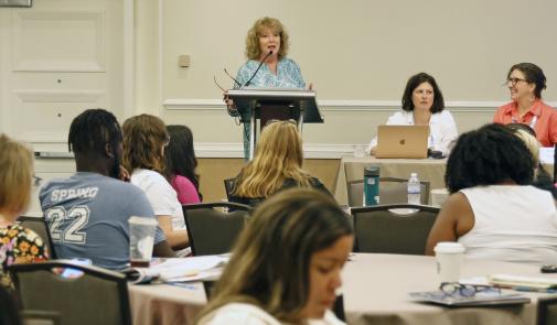 Photo of speaker at 'Literacy for Leaders: What Locals Can Do to Support Student Literacy' workshop