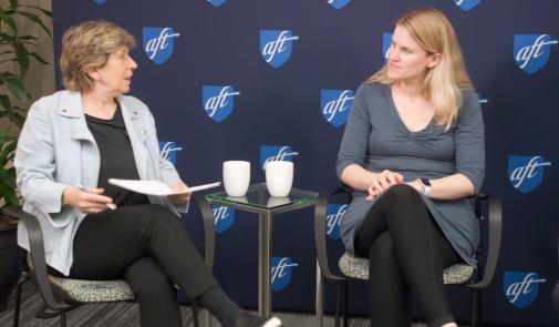 Randi Weingarten with Frances Haugen