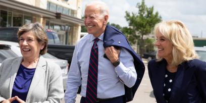 Randi Weingarten with the Bidens