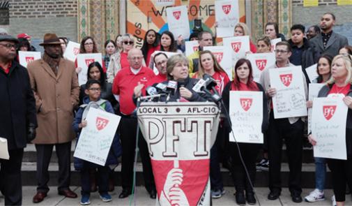 Randi Weingarten at PFT rally