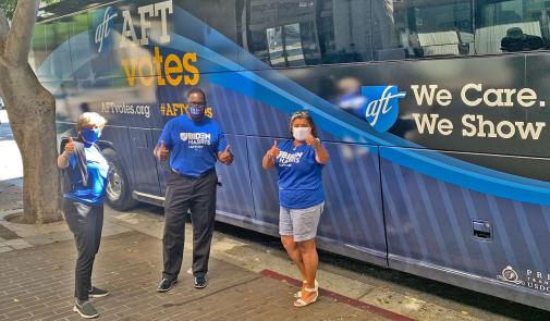 AFT Votes bus tour