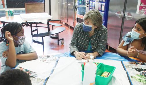 Randi Weingarten at a Bronx school