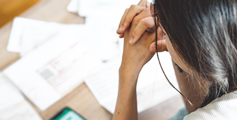 woman paying bills